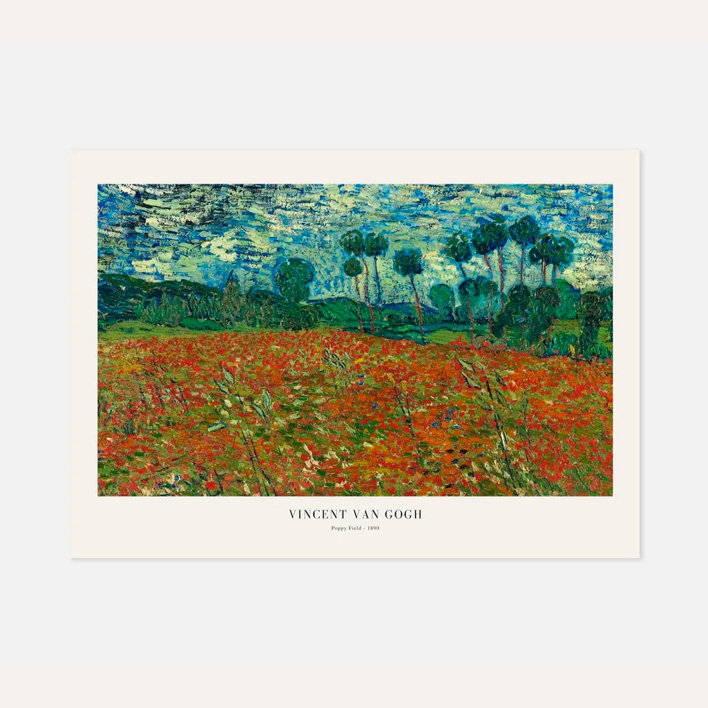 Van Gogh Poppy Field Landscape Poster