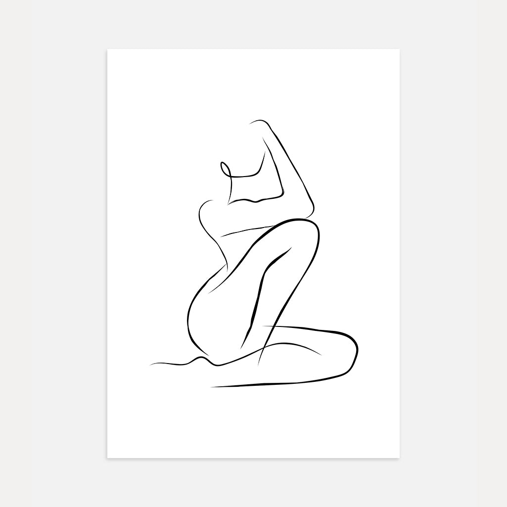 Subtle Form Female Line Art Poster