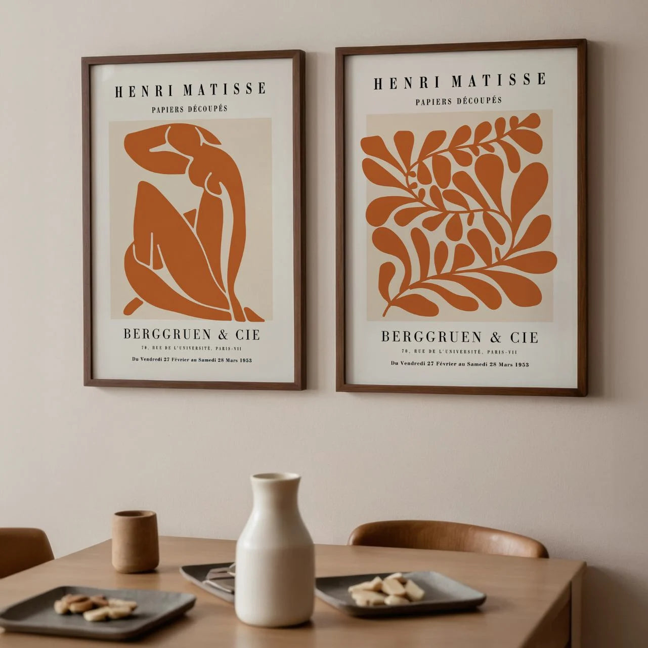 Set of 2 Matisse Terracotta Abstract Forms Posters