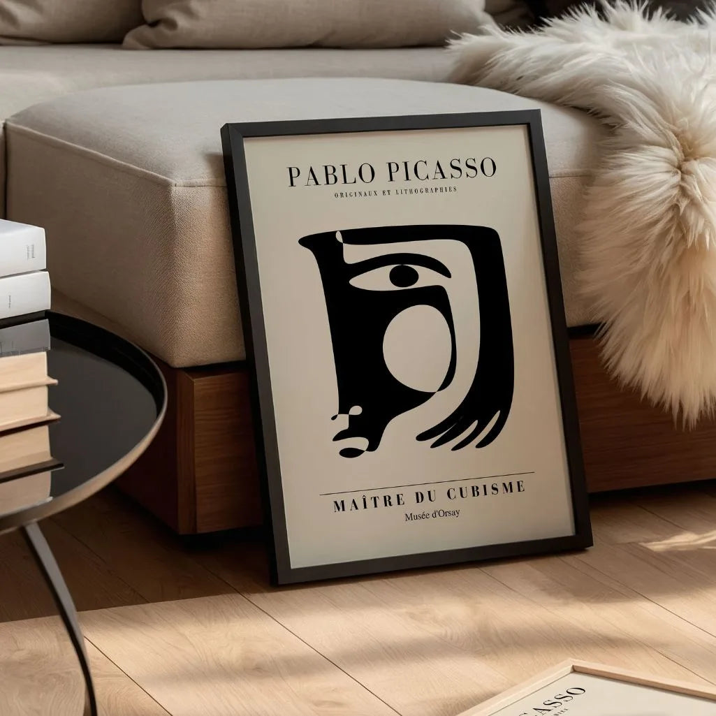 Picasso-Inspired Abstract Face Poster