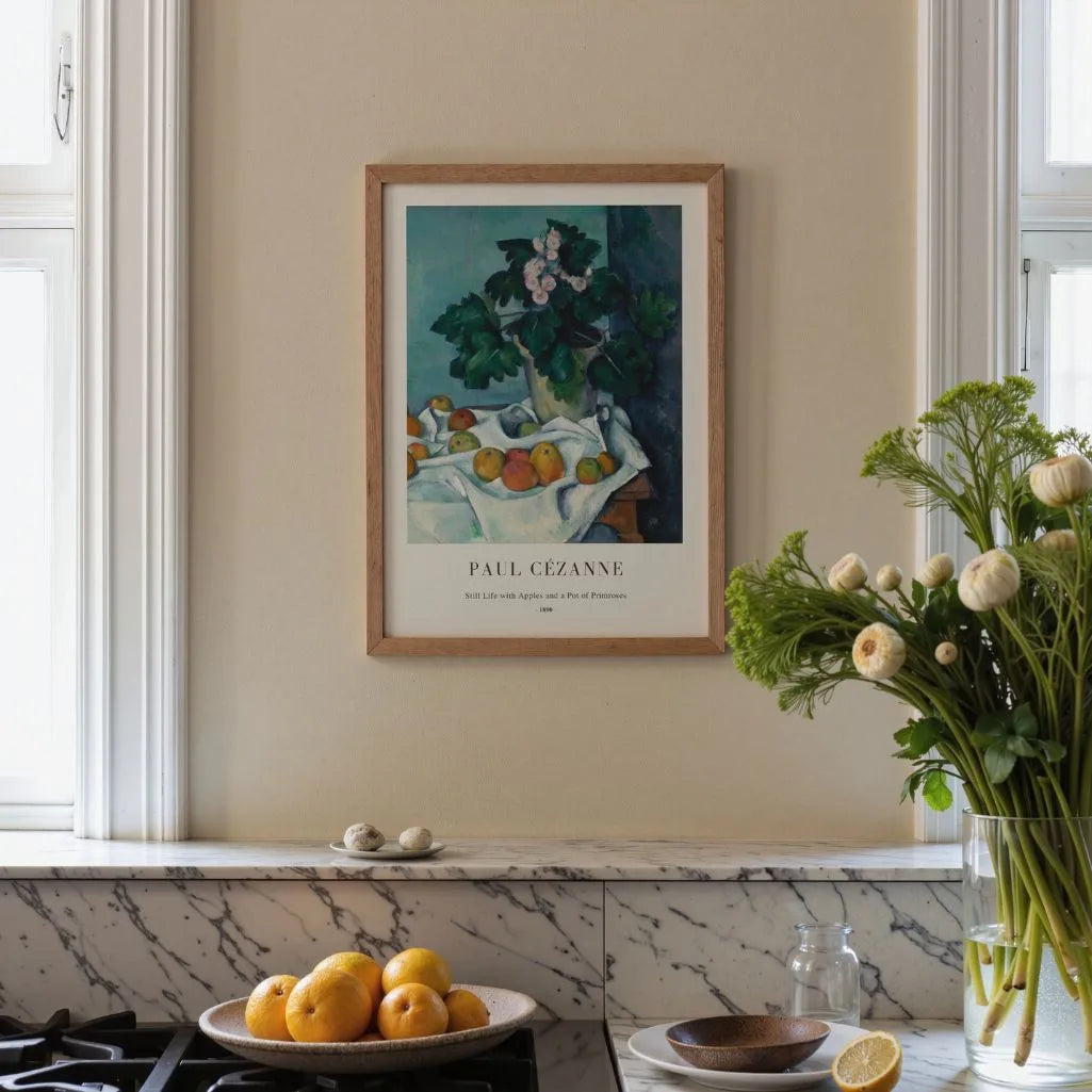 Cézanne Apples and Primroses Poster