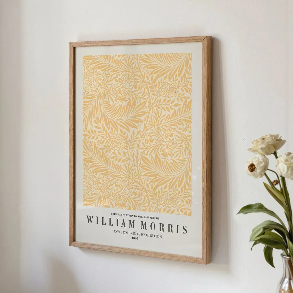 William Morris Larkspur Yellow Botanical Poster