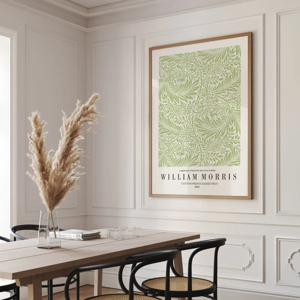 William Morris Larkspur Pastel Green Poster