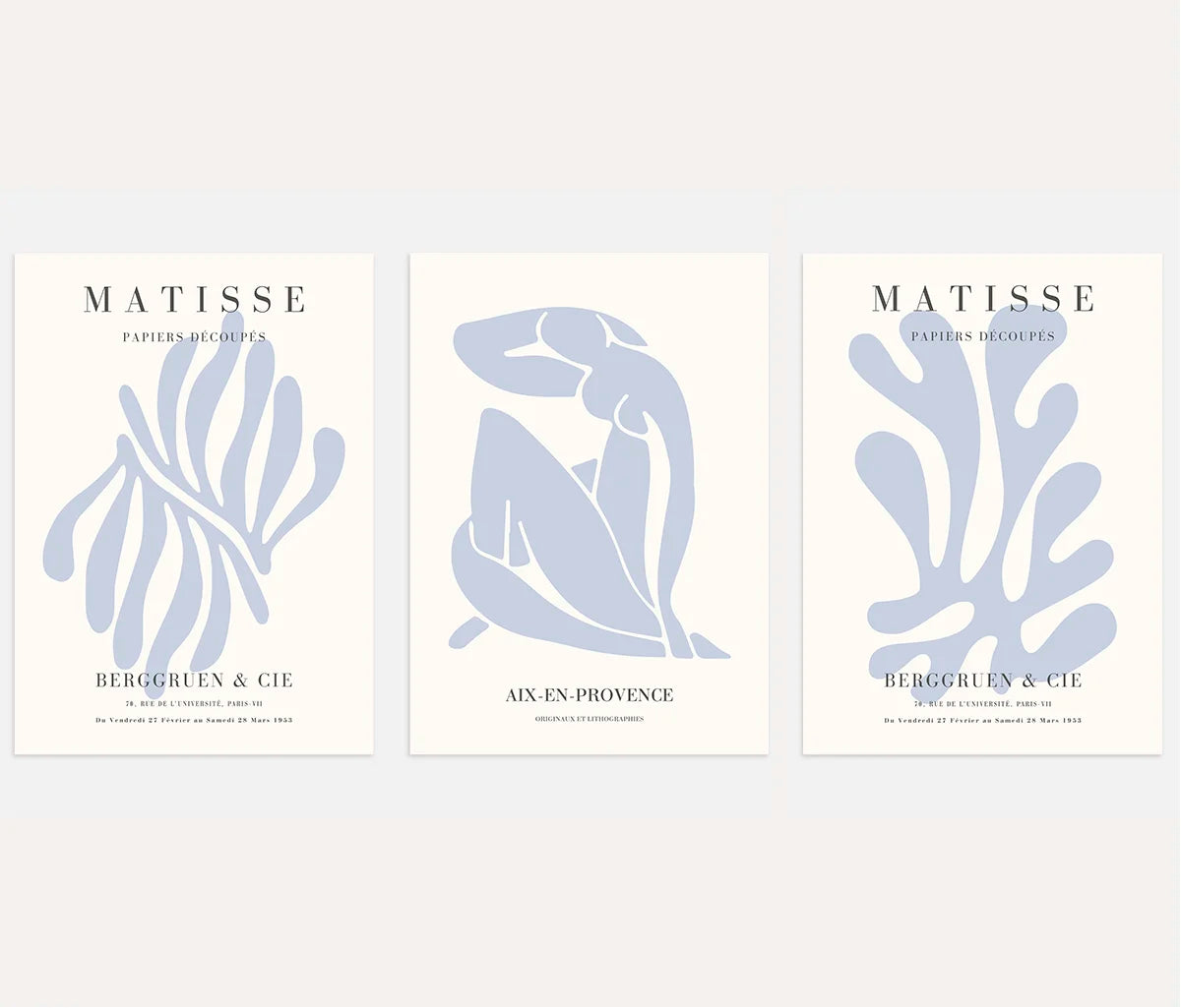 Henri Matisse Blue Nu – Set of 3 Posters