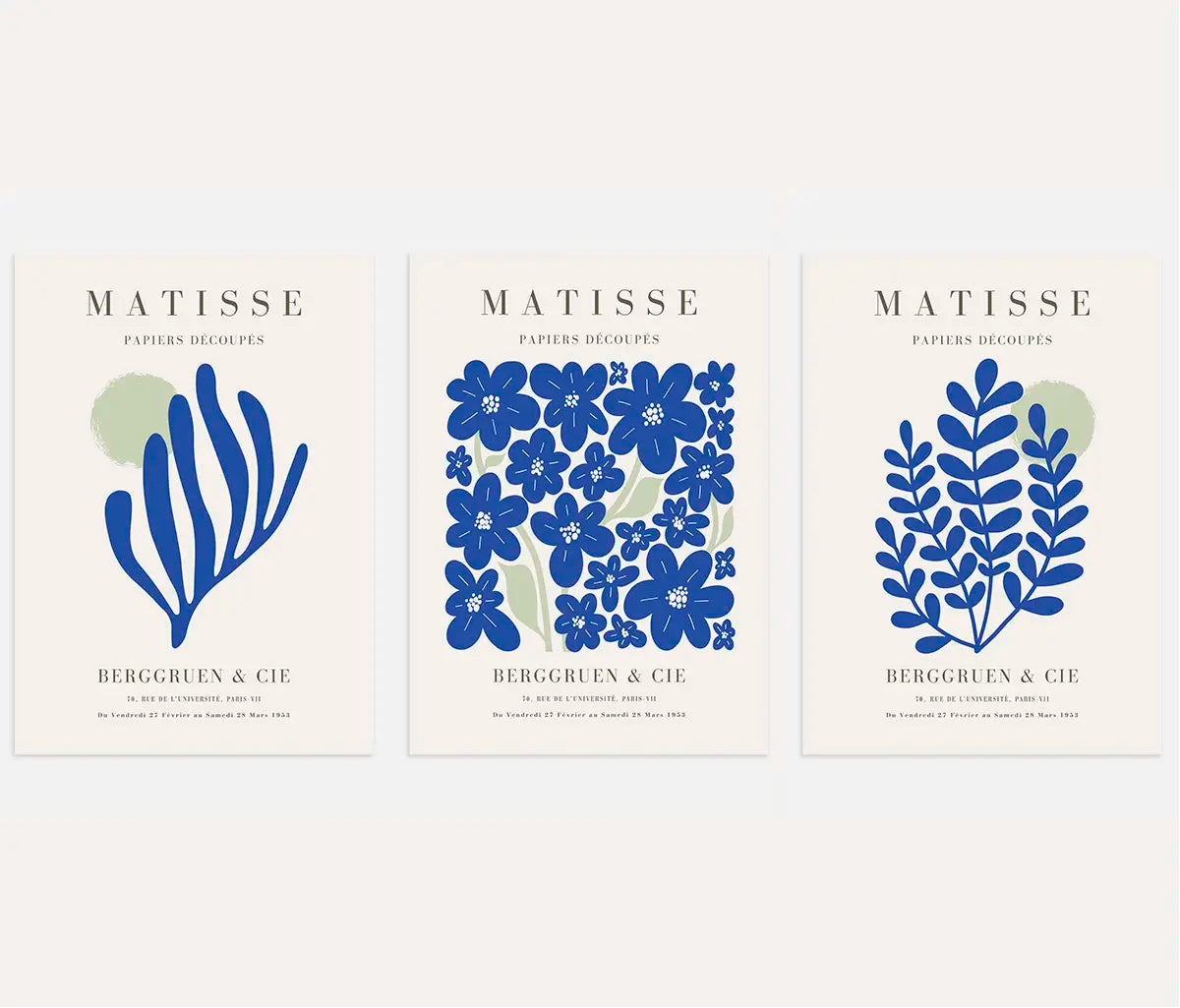 Henri Matisse Blue Green Garden Set of 3 Posters