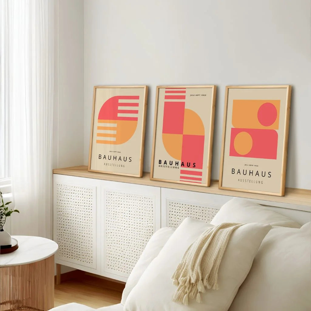 Soft Geometry Bauhaus Poster Set of 3