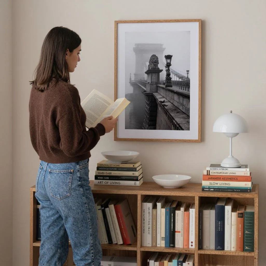 Chain Bridge in Fog Poster