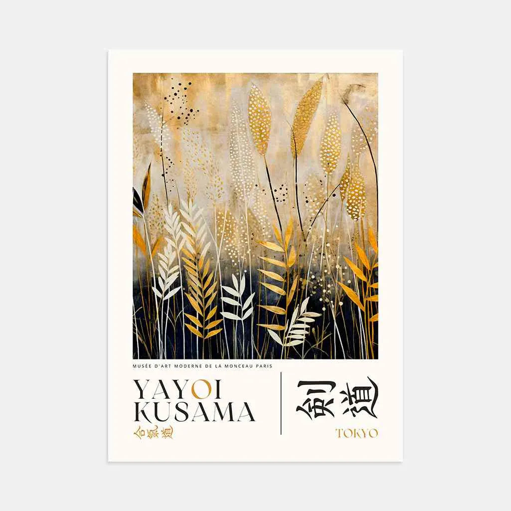 Yayoi Kusama Golden Nature Motifs Poster