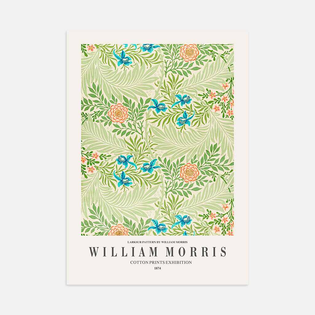 William Morris Larkspur Green Botanical Poster