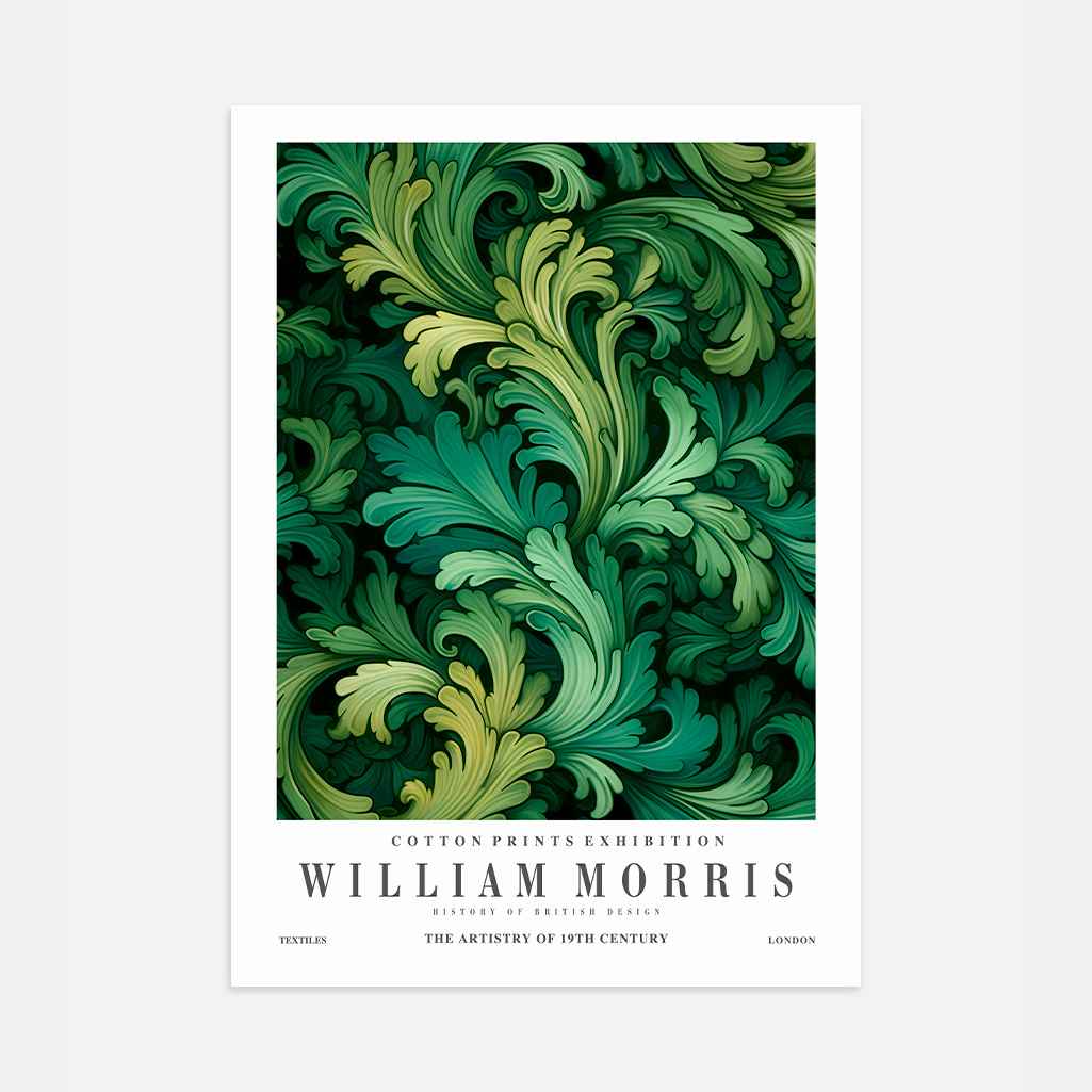 William Morris Green Botanical Ornament Poster